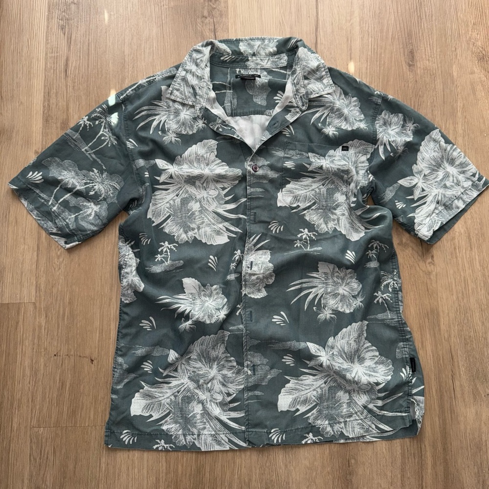 O'Neill Men's Floral Button Down Shirt - Dark Gray